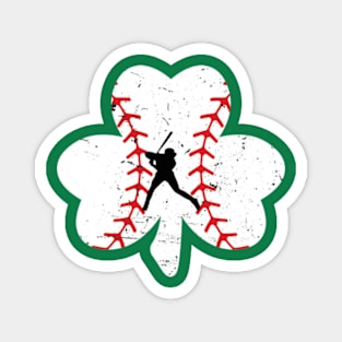 Baseball Shamrock St Patricks Day Magnet