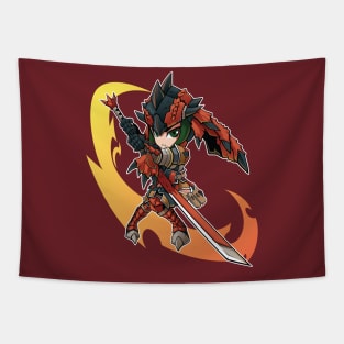 Monster Hunter Chibi Long Sword Tapestry