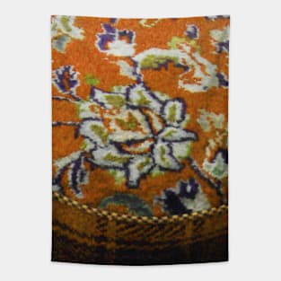 orange flower pattern, floral designs, minimal art, abstract art, floral pattern, antique rug photo , For custom orders please DM me. Tapestry