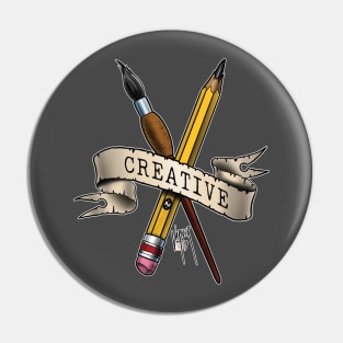 Paint Brush & pencil, Creative Pin