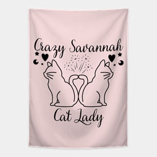 Crazy Savannah Cat Lady Tapestry