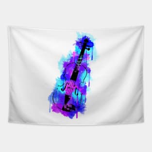 Watercolor Violin (Black Version) Tapestry