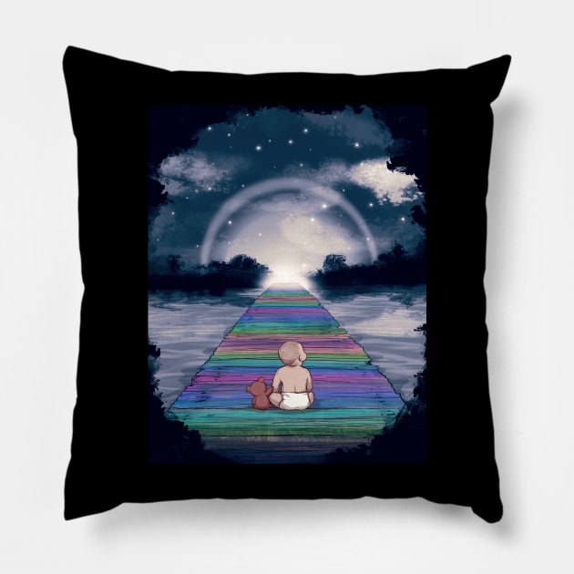 Rainbow Baby Pillow by LVBart