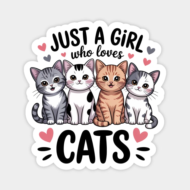 Just A Girl Who Loves Cats Magnet by Rachel's Store 6