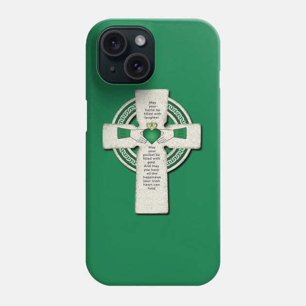 Irish Blessing - Laughter, Gold, Happiness Phone Case by RetroZest