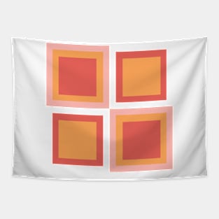 Pink and orange checker tile Tapestry