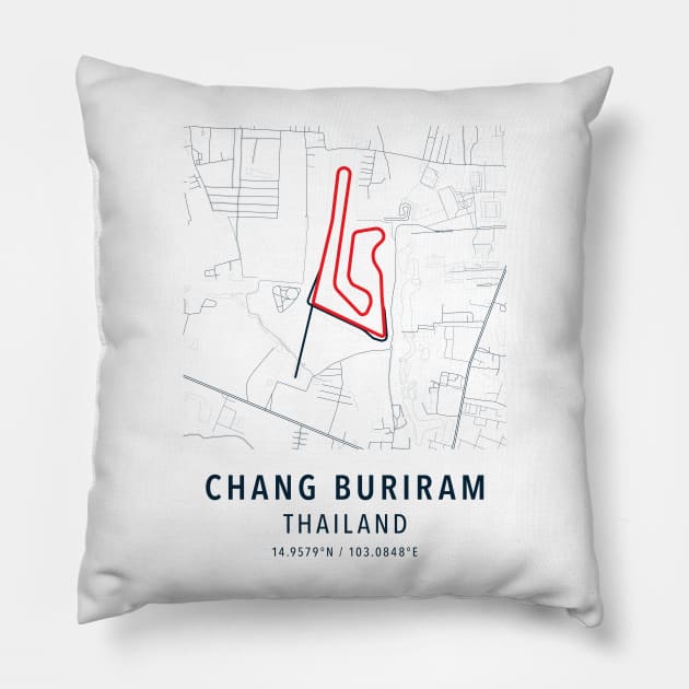 chang international circuit Pillow by boy cartograph