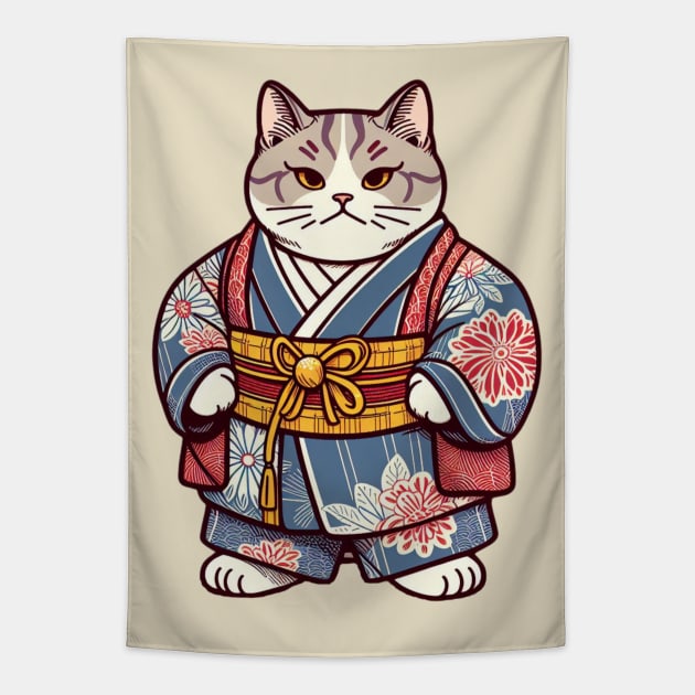 Japanese sumo cat Tapestry by Japanese Fever