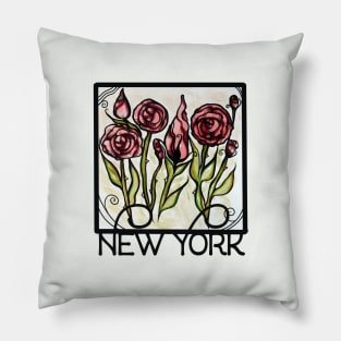 New York Roses And Thorns Pillow
