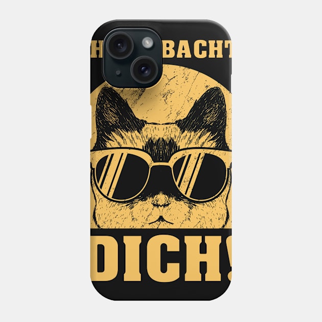 Ich beobachte dich - Katze Phone Case by 5StarDesigns