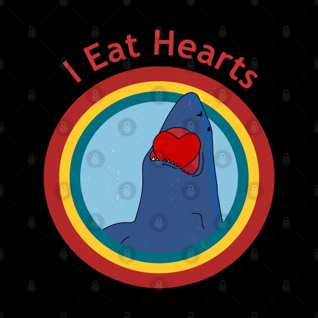 I Eat Hearts Funny Shark Boys Girls Valentines Day by JHFANART