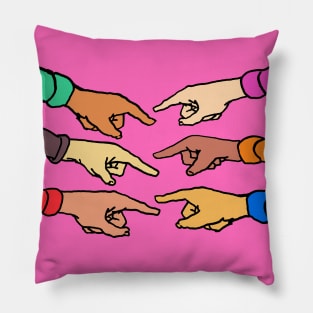 6 Fingers Pointing at me or you. Pillow