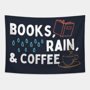 Books, Rain & Coffee Tapestry