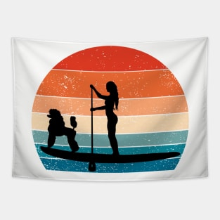 Funny Gifts for Paddle Board Sup Fans and Poodle Lovers Tapestry