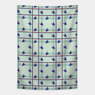 Geometric Pattern, Goose Foot, Plaid Tapestry