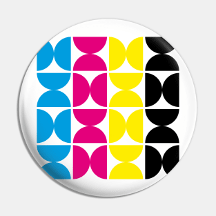 CMYK Colorful Modern Geometric Pattern Pin