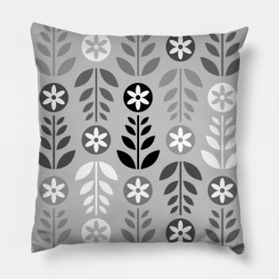Scandinavian Flowers Silver Grey Pillow