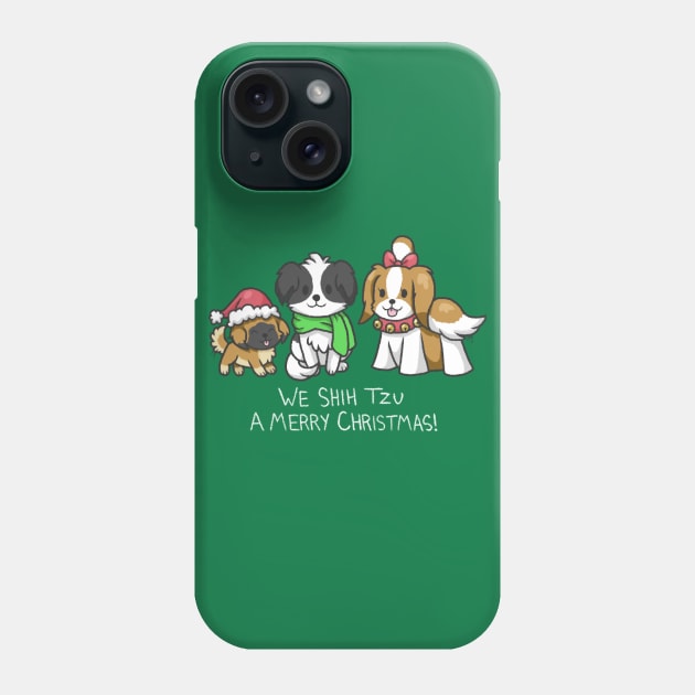 Shih Tzu a Merry Christmas Phone Case by MeenGreenie