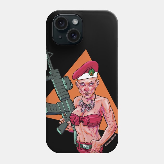 bloody women christmass soldier Phone Case by Paskalamak