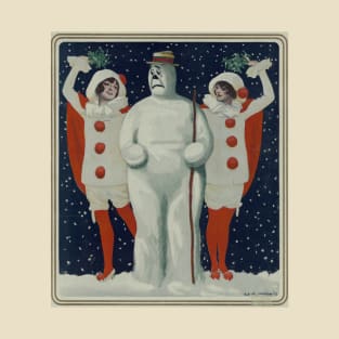 Vintage Snowman and Ladies T-Shirt