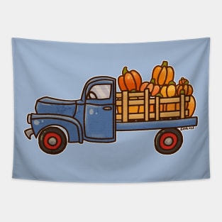 Pickup A Pumpkin! (Blue Version) Tapestry