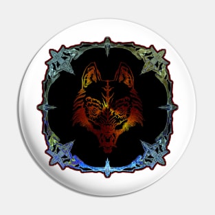 Wolf Mask In Fantasy Jewlery Frame Pin