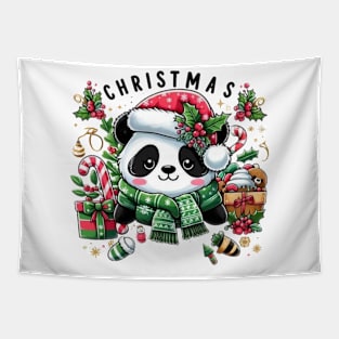 Panda merry christmas Tapestry