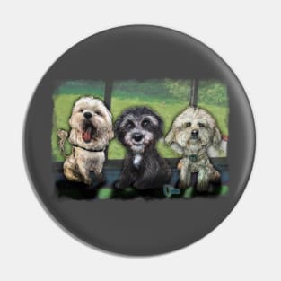 3 doggies Pin