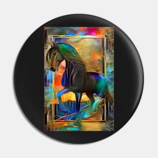 "Bad boy" black thoroughbred horse. Friesian Stallion, Fresian Pin