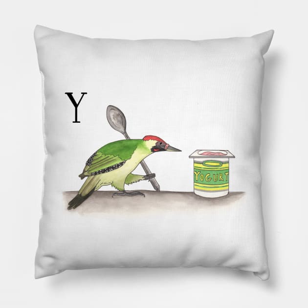 Y is for Yaffle Pillow by thewatercolorwood