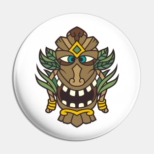 Funny Tribal Tiki Head Pin