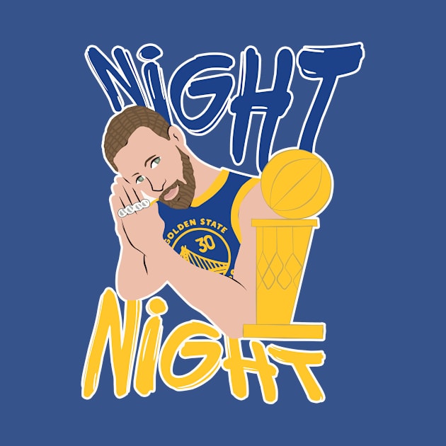 Retro Steph Curry Night Night Golden State Basketball by Free n Happy