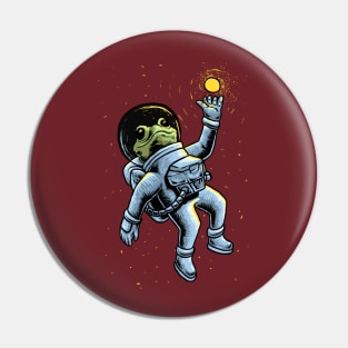 frog head astronaut Pin