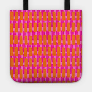 Hot Pink and Orange Geometric Layers Pattern Tote