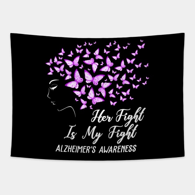 Her Fight Is My Fight Alzheimer's Awareness Tapestry by jordanfaulkner02