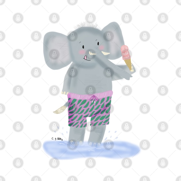 Splash little elephant by Charlotsart