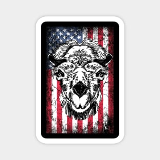 Patriotic Camel American Flag Magnet