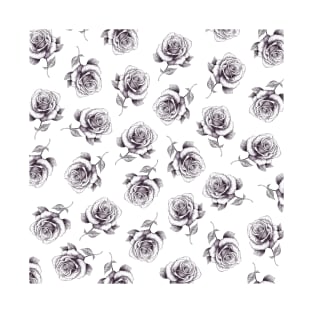 Ink Rose Pattern T-Shirt