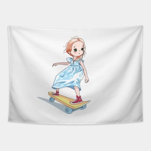 Copy of Cute girl with soft toy rabbit Tapestry