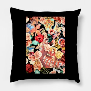 Mexico Paper Collage Pillow