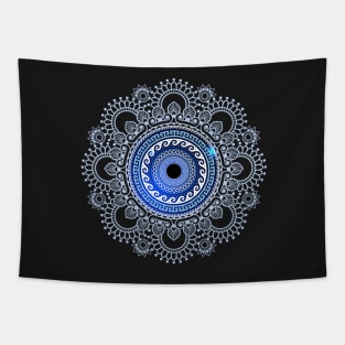 Mati Evil Eye Greek Keys Ornament Ioanna Collection Tapestry