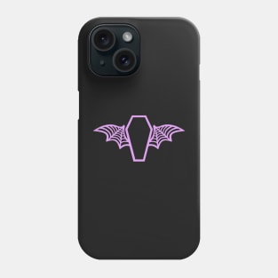 Batwing Coffin - Lavender on Black Phone Case