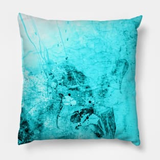 Abstract Icy Blue Painting Pillow