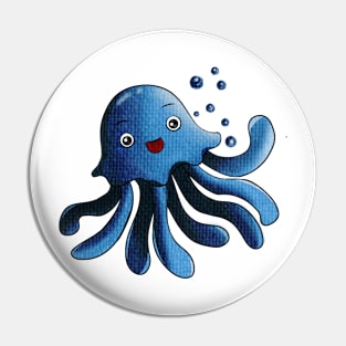 Blue Octopus Pin