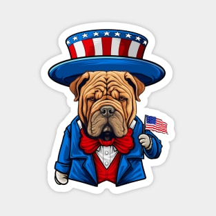 Funny 4th of July SharPei Dog Shar pei Magnet