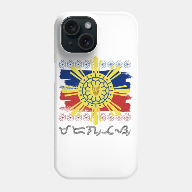 Philippine Flag/Sun / Baybayin word Maragtas (Marangal na Tagapagligtas) Phone Case by Pirma Pinas