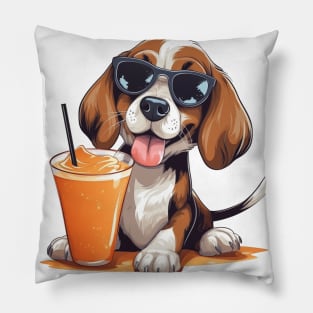 Beagle and Latte Pillow