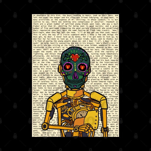 Golden Chronicles: Oliver Twist" - Unique Golden RobotMask NFT with MexicanEye Color and GlassSkin Color by Hashed Art