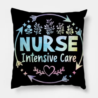 Intensive care nurse cute floral watercolor Pillow