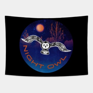 Night Owl Supermoon Tapestry